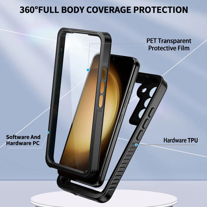 MX-SS23-S23P | Samsung Galaxy S23 Plus SM-S916 Waterproof Case | IP68 shock & water proof Cover w/ X-Mount & Carabiner