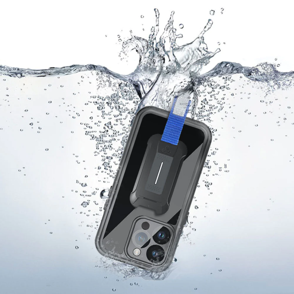 MX-IPH-15PRO | iPhone 15 Pro | Waterproof Case IP68 shock & water proof Cover w/ X-Mount & Carabiner